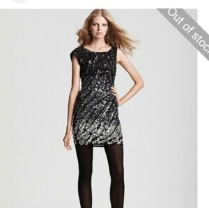 Alice + Olivia side zip black sequin dress